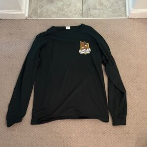 Black Long Sleeve Shirt with Eagles Logo